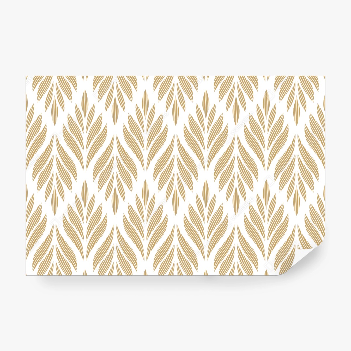 Fototapeta złoty wzór liści - bezszwowy motyw – Wallissimo® Fototapeta złoty wzór liści - bezszwowy motyw – Wallissimo®