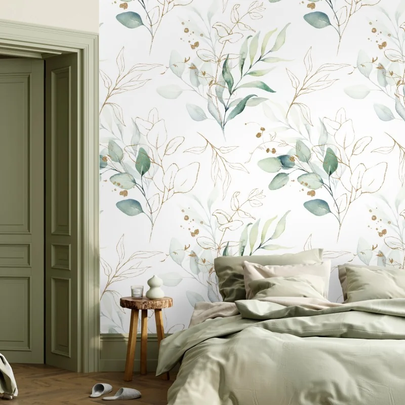 Fototapeta miękki wzór eukaliptusa w akwareli – Wallissimo®