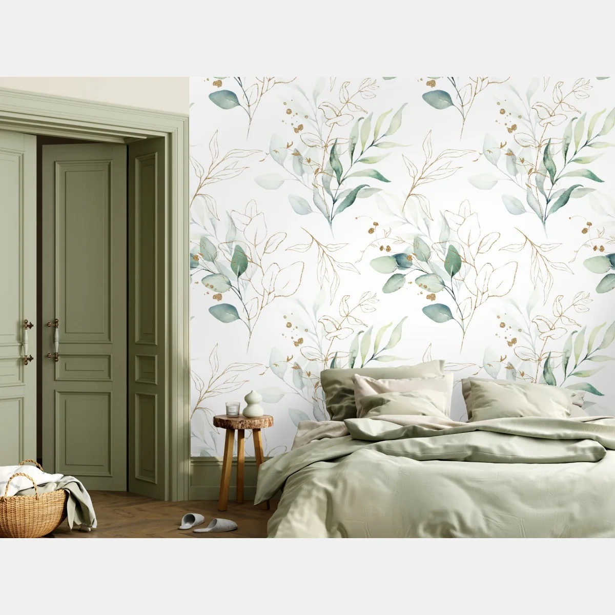 Fototapeta miękki wzór eukaliptusa w akwareli – Wallissimo®