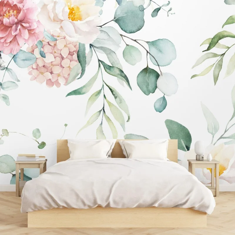 Fototapeta delikatny akwarelowy bukiet kwiatów