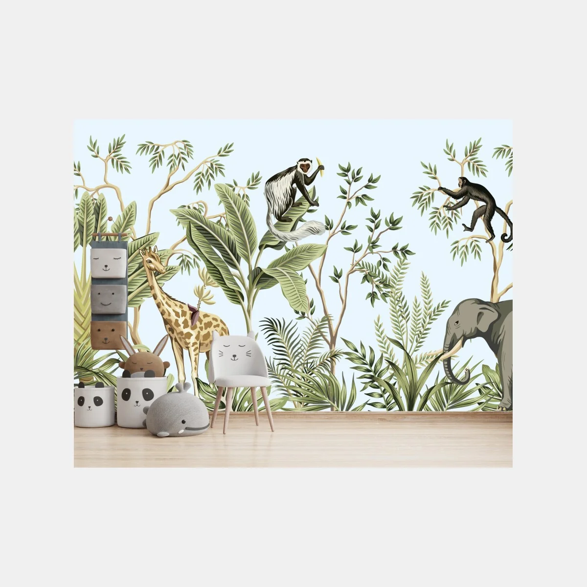 Fototapeta tropikalna dżungla ze zwierzętami – Wallissimo® Fototapeta tropikalna dżungla ze zwierzętami – Wallissimo®