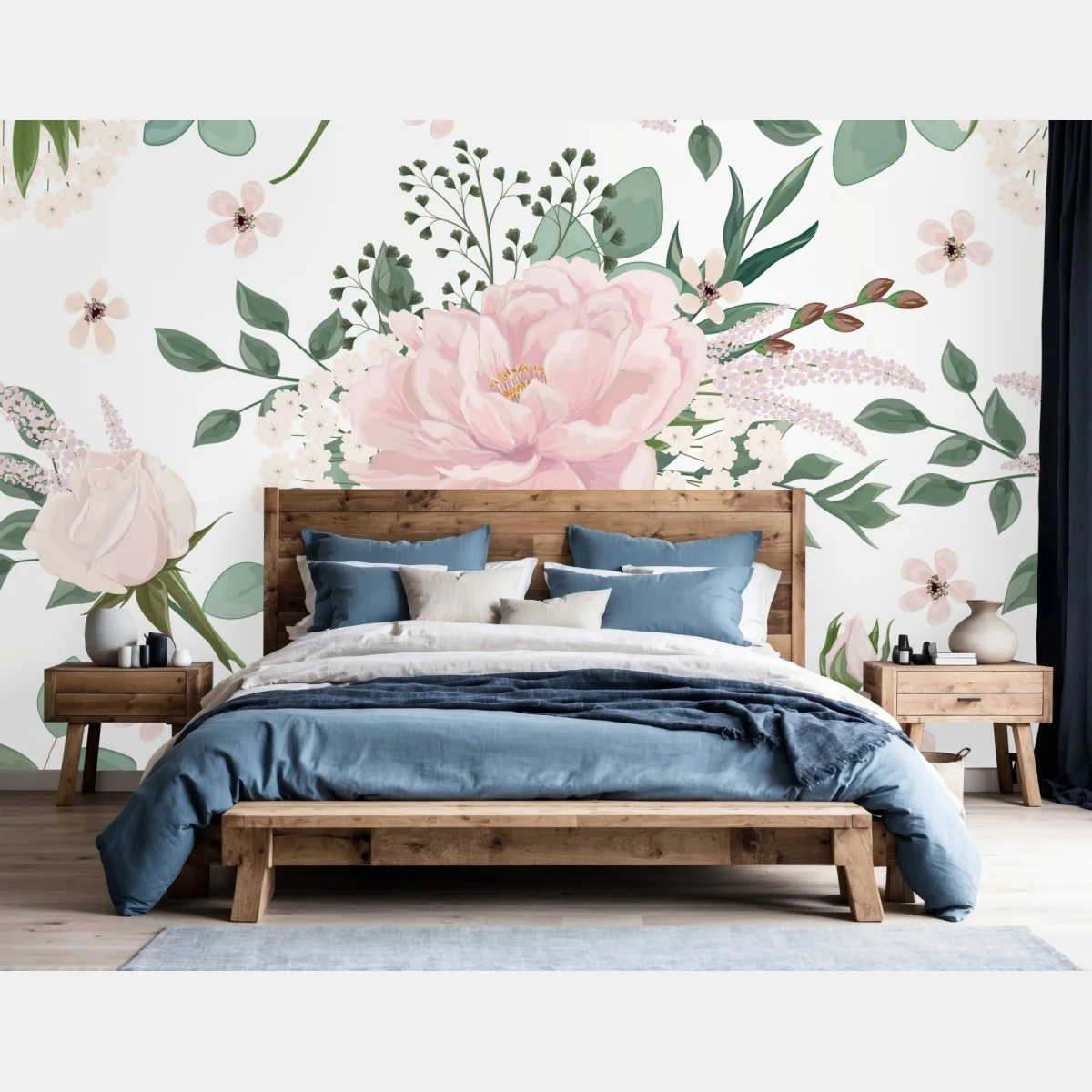 Fototapeta delikatny różowy wzór peonii – Wallissimo® Fototapeta delikatny różowy wzór peonii – Wallissimo®