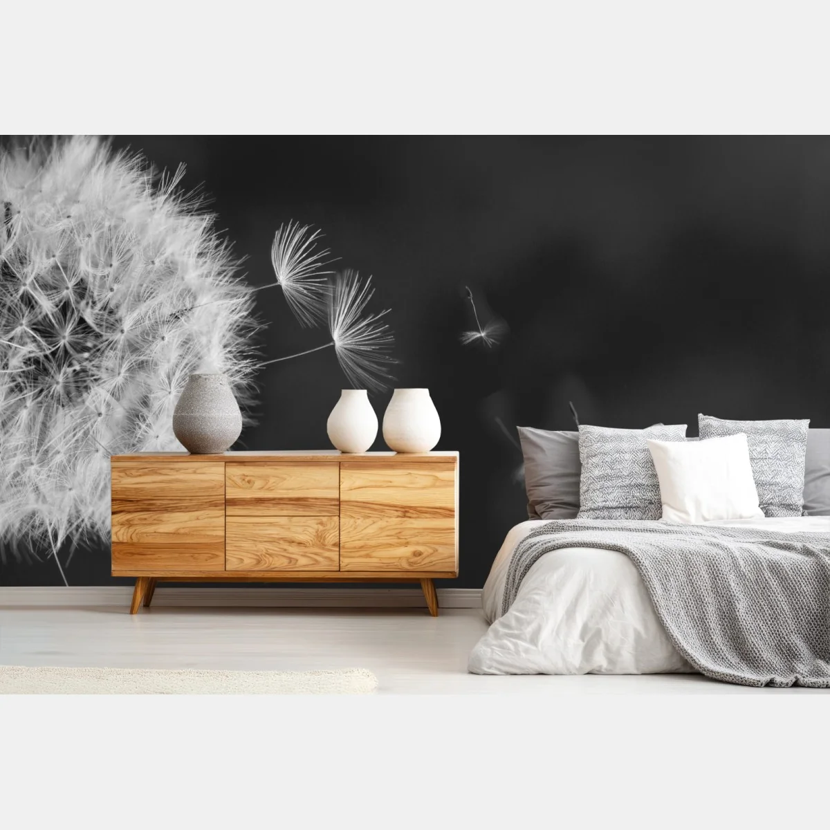 Fototapeta unoszące się nasiona mniszka – Wallissimo® Fototapeta unoszące się nasiona mniszka – Wallissimo®