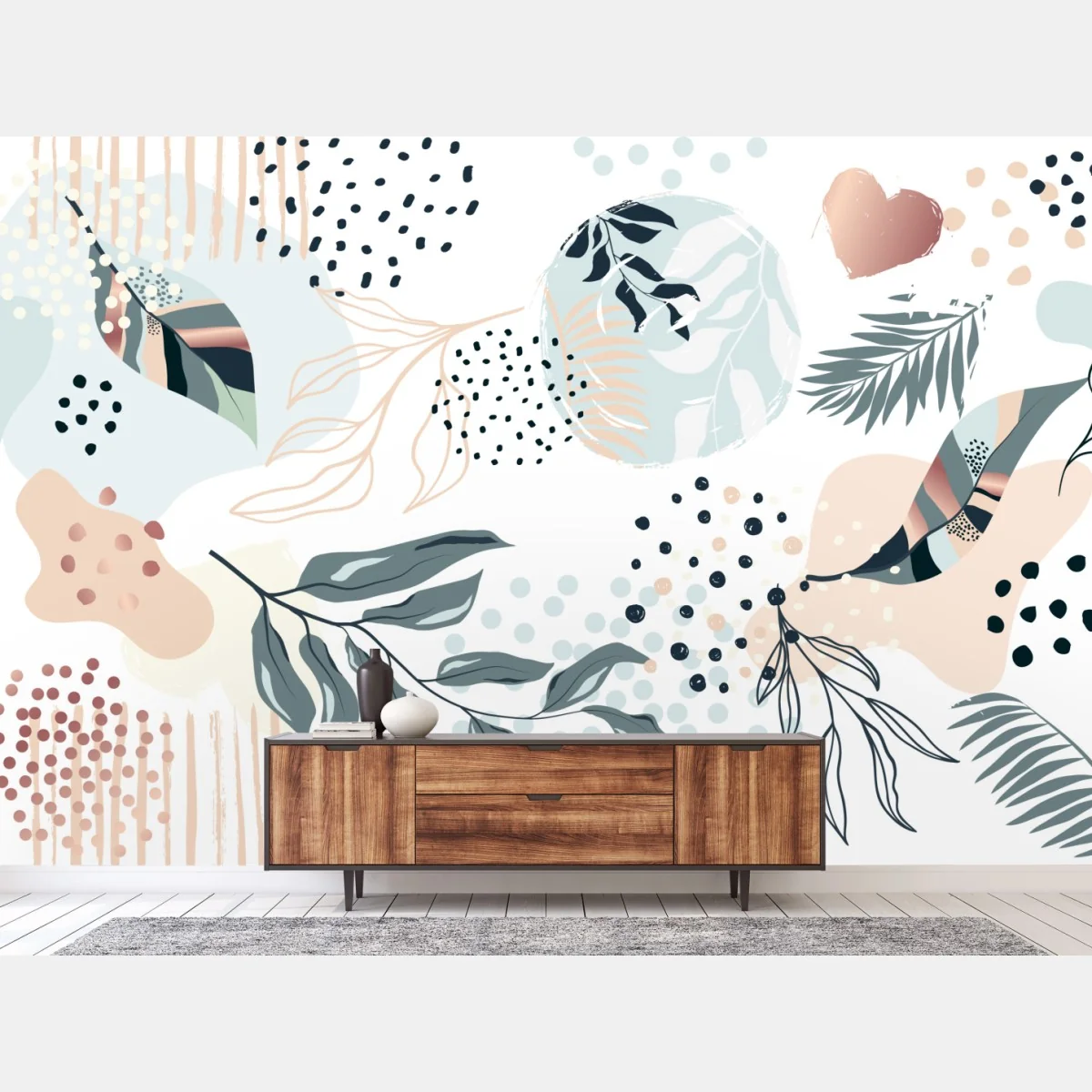 Fototapeta pastelowy botaniczny wzór abstrakcyjny – Wallissimo® Fototapeta pastelowy botaniczny wzór abstrakcyjny – Wallissimo®