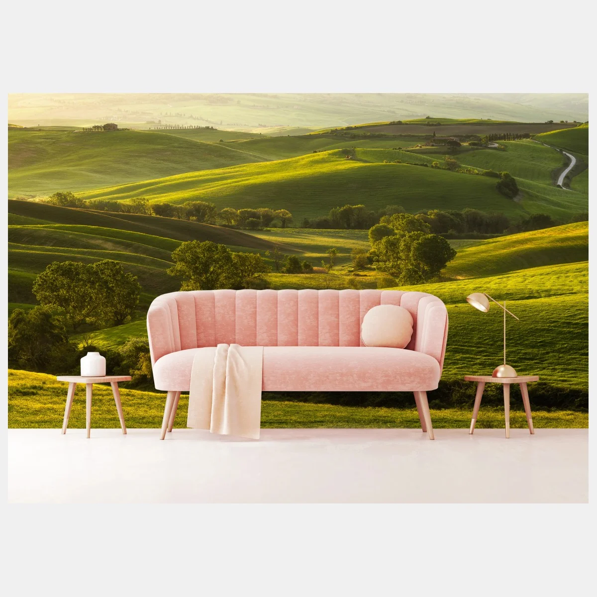 Fototapeta słoneczne zielone pagórki – Wallissimo® Fototapeta słoneczne zielone pagórki – Wallissimo®