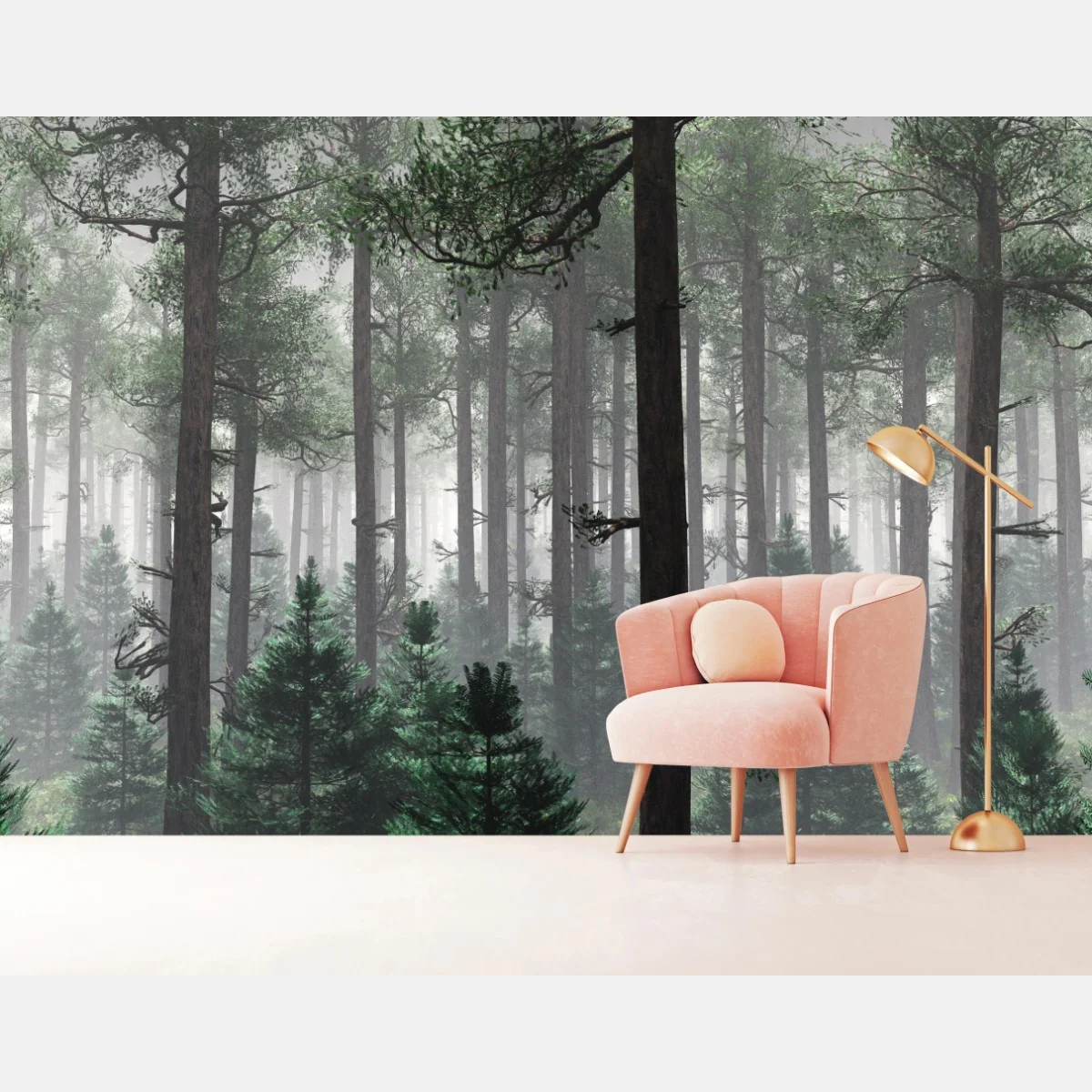 Fototapeta mglisty iglasty las – Wallissimo® Fototapeta mglisty iglasty las – Wallissimo®