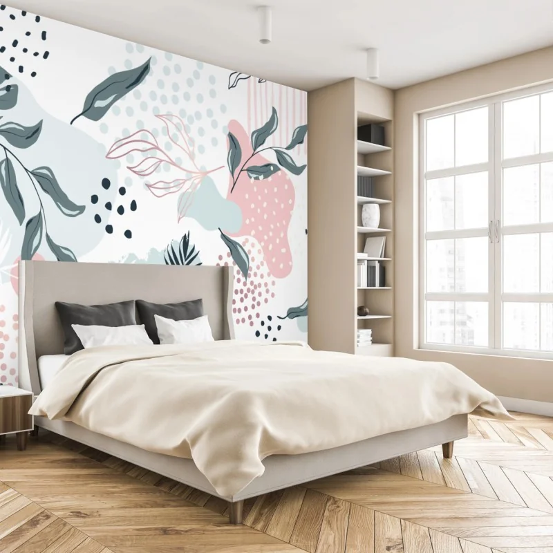 Fototapeta pastelowy botaniczny wzór abstrakcyjny – Wallissimo® Fototapeta pastelowy botaniczny wzór abstrakcyjny – Wallissimo®