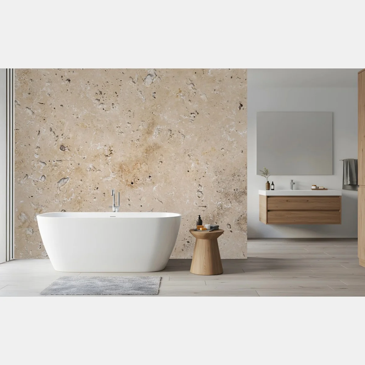 Fototapeta beżowa tekstura kamienia travertynu – Wallissimo® Fototapeta beżowa tekstura kamienia travertynu – Wallissimo®