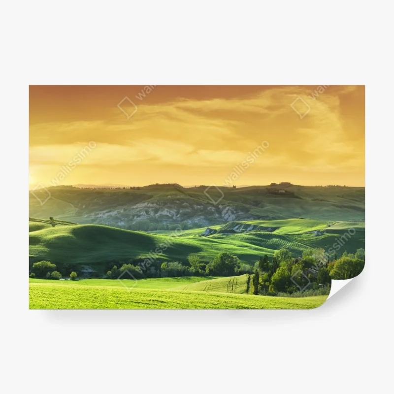 Fototapeta turkusowo-żółty abstrakcyjny wzór – Wallissimo®