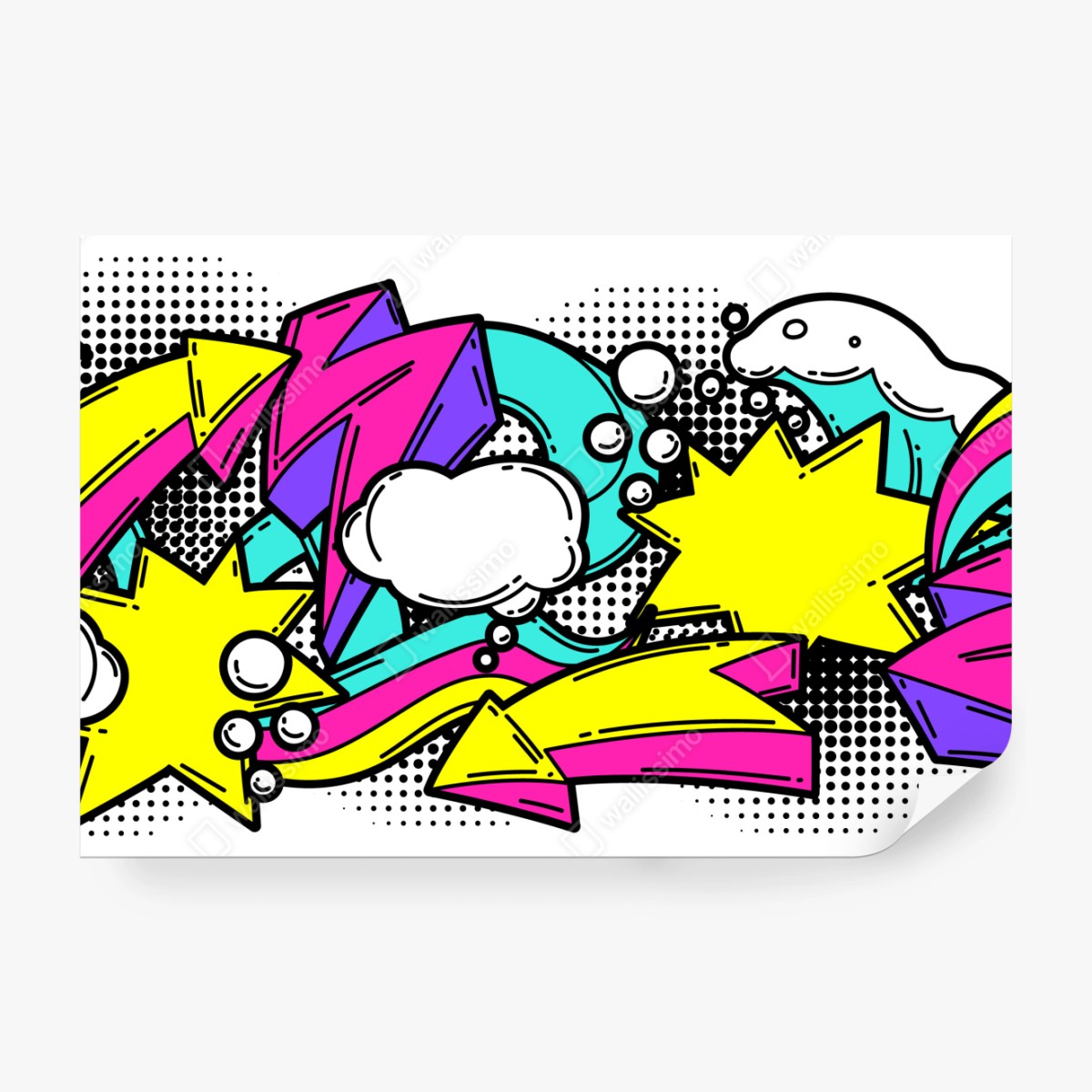 Fototapeta żywy pop-art komiksowy wzór – Wallissimo® Fototapeta żywy pop-art komiksowy wzór – Wallissimo®