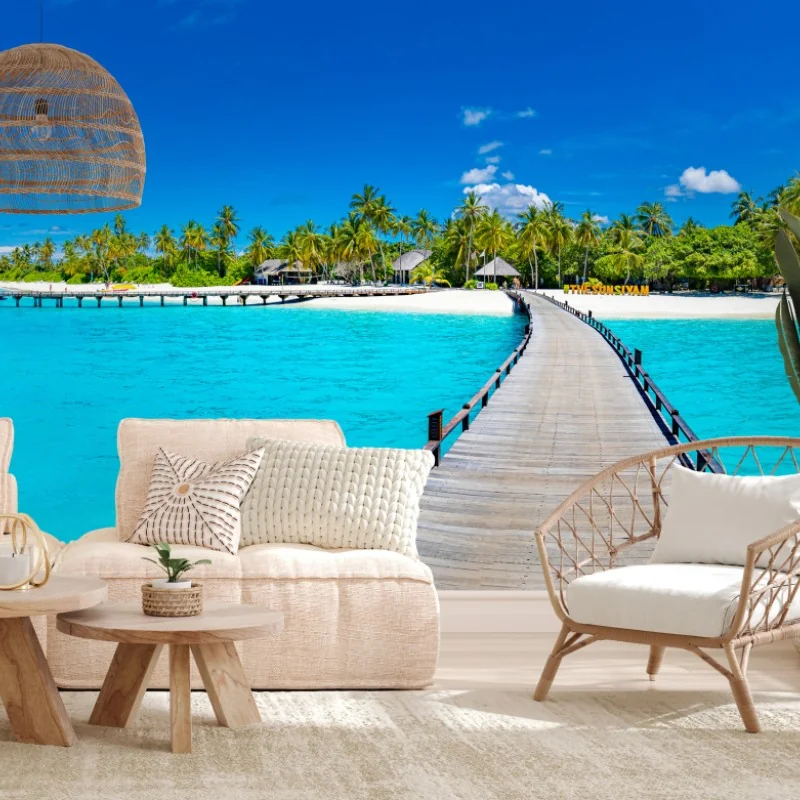 Fototapeta tropikalna turkusowa plaża – Wallissimo® Fototapeta tropikalna turkusowa plaża – Wallissimo®