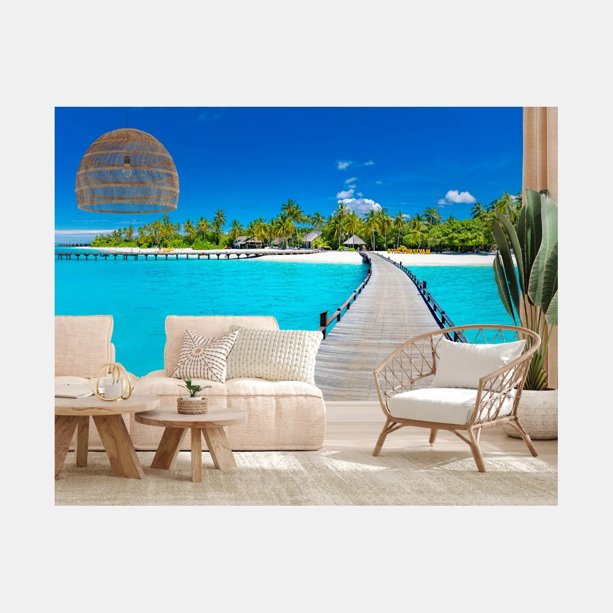 Fototapeta tropikalna turkusowa plaża – Wallissimo® Fototapeta tropikalna turkusowa plaża – Wallissimo®