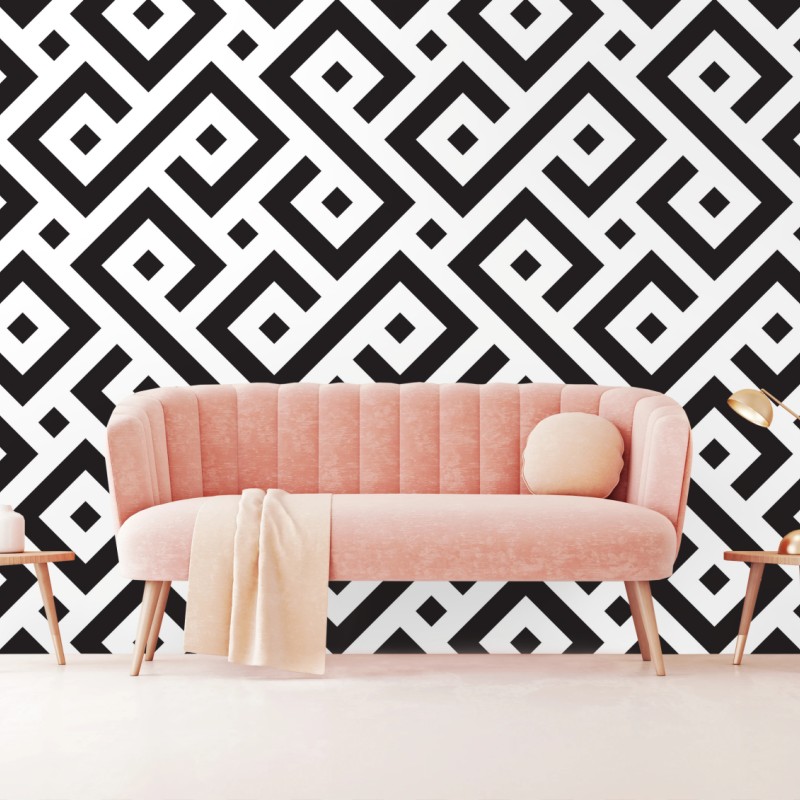 Fototapeta ponadczasowy czarno-biały geometryczny wzór – Wallissimo® Fototapeta ponadczasowy czarno-biały geometryczny wzór – Wallissimo®