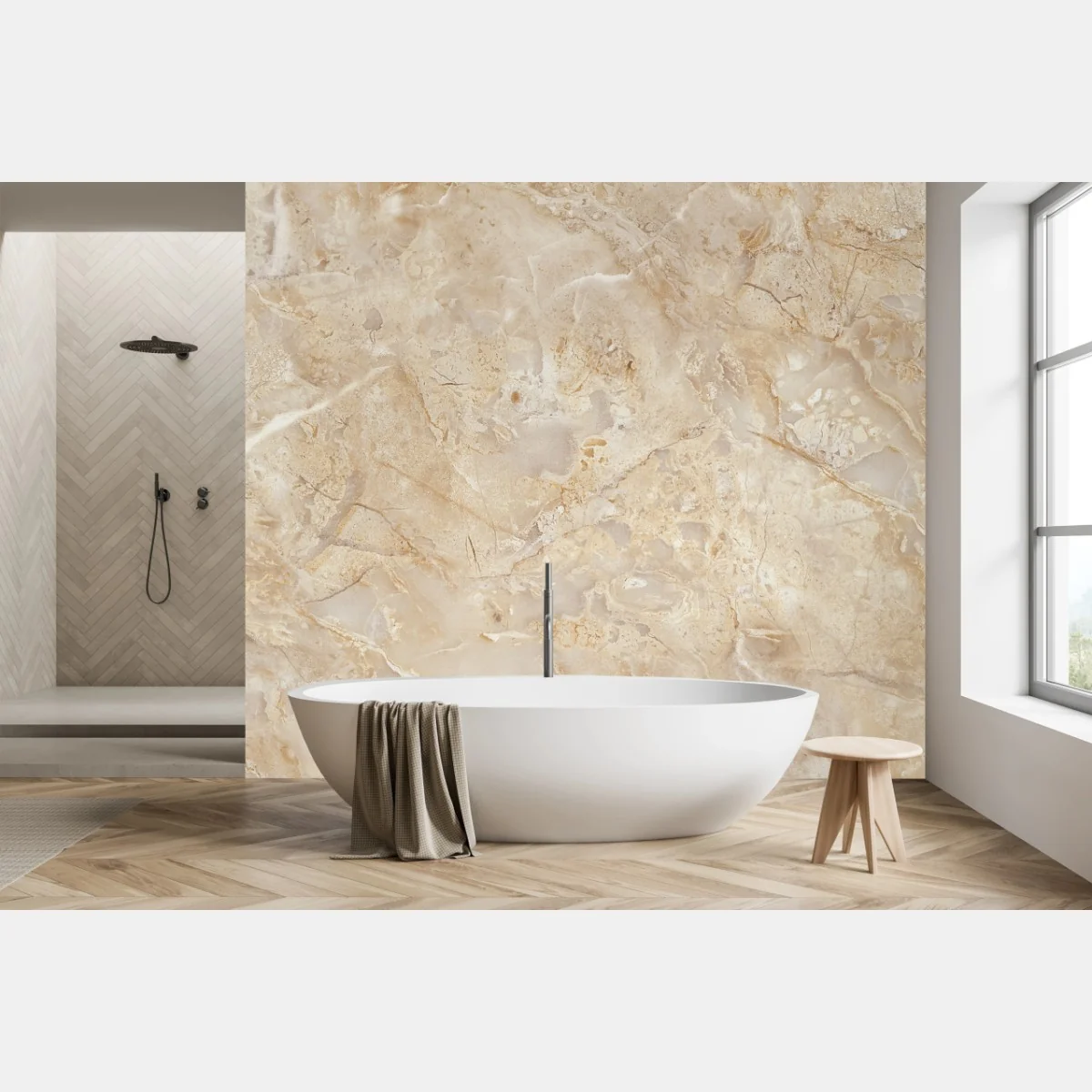 Fototapeta beżowa tekstura marmuru z naturalnymi żyłami – Wallissimo® Fototapeta beżowa tekstura marmuru z naturalnymi żyłami – Wallissimo®
