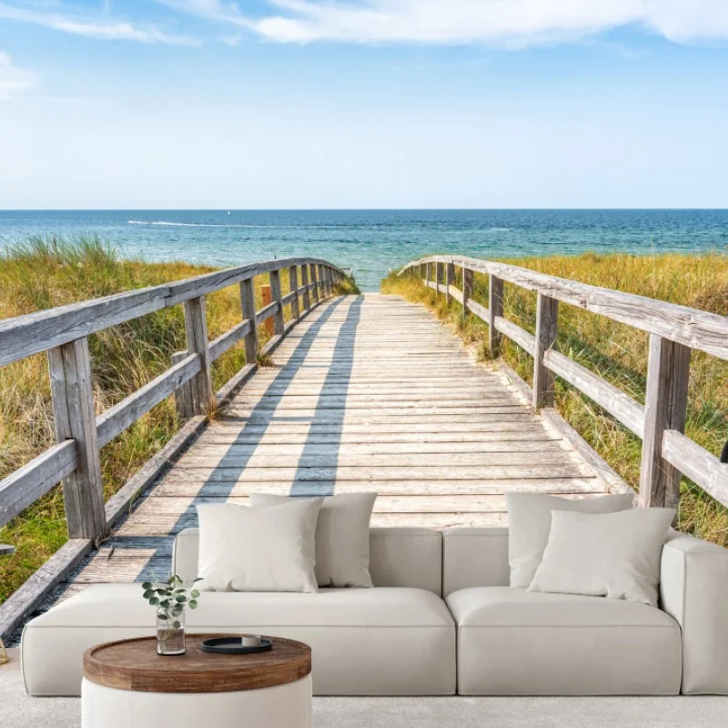 Fototapeta kładka prowadząca na plażę – Wallissimo® Fototapeta kładka prowadząca na plażę – Wallissimo®