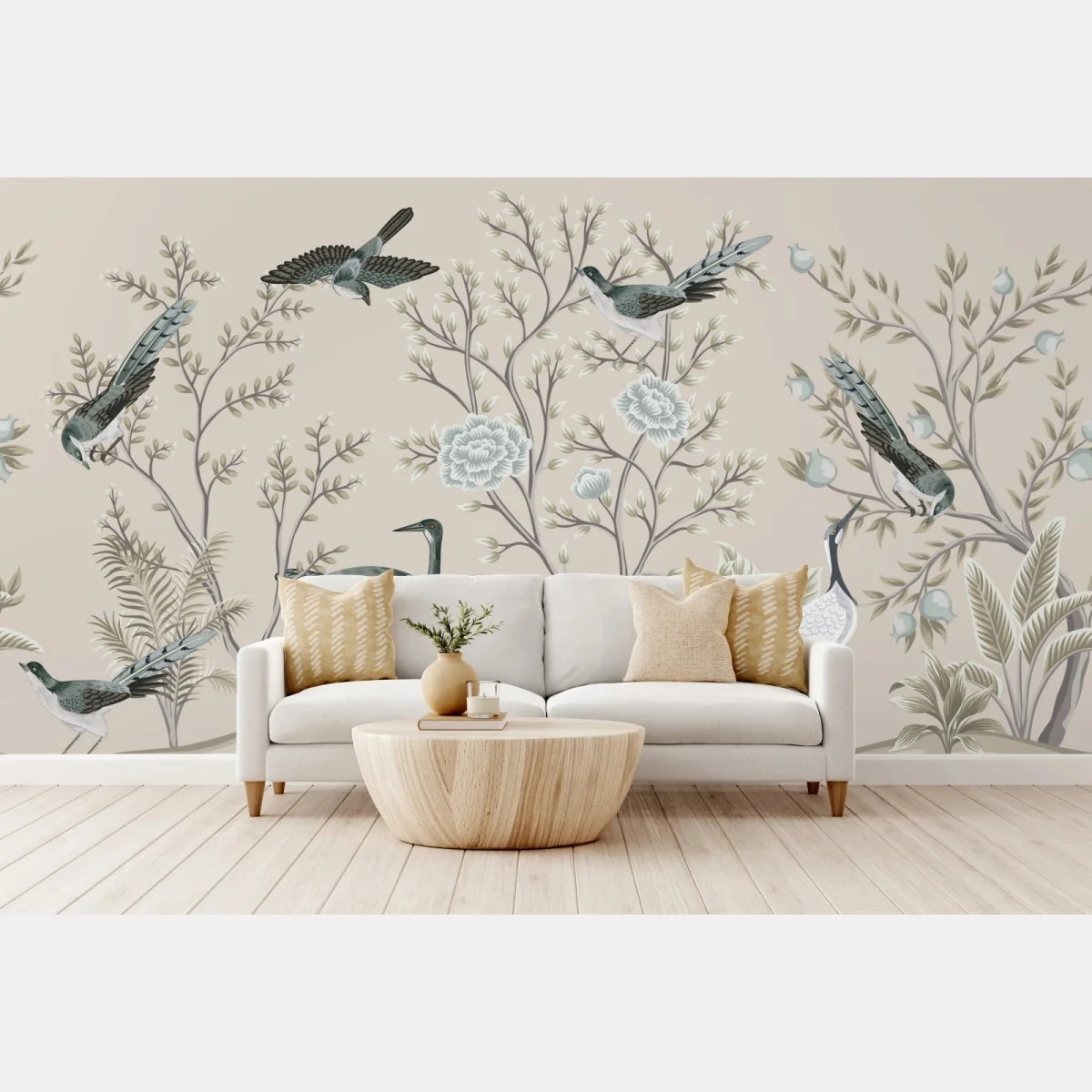 Fototapeta eleganckie ptaki i kwitnące gałęzie – Wallissimo® Fototapeta eleganckie ptaki i kwitnące gałęzie – Wallissimo®