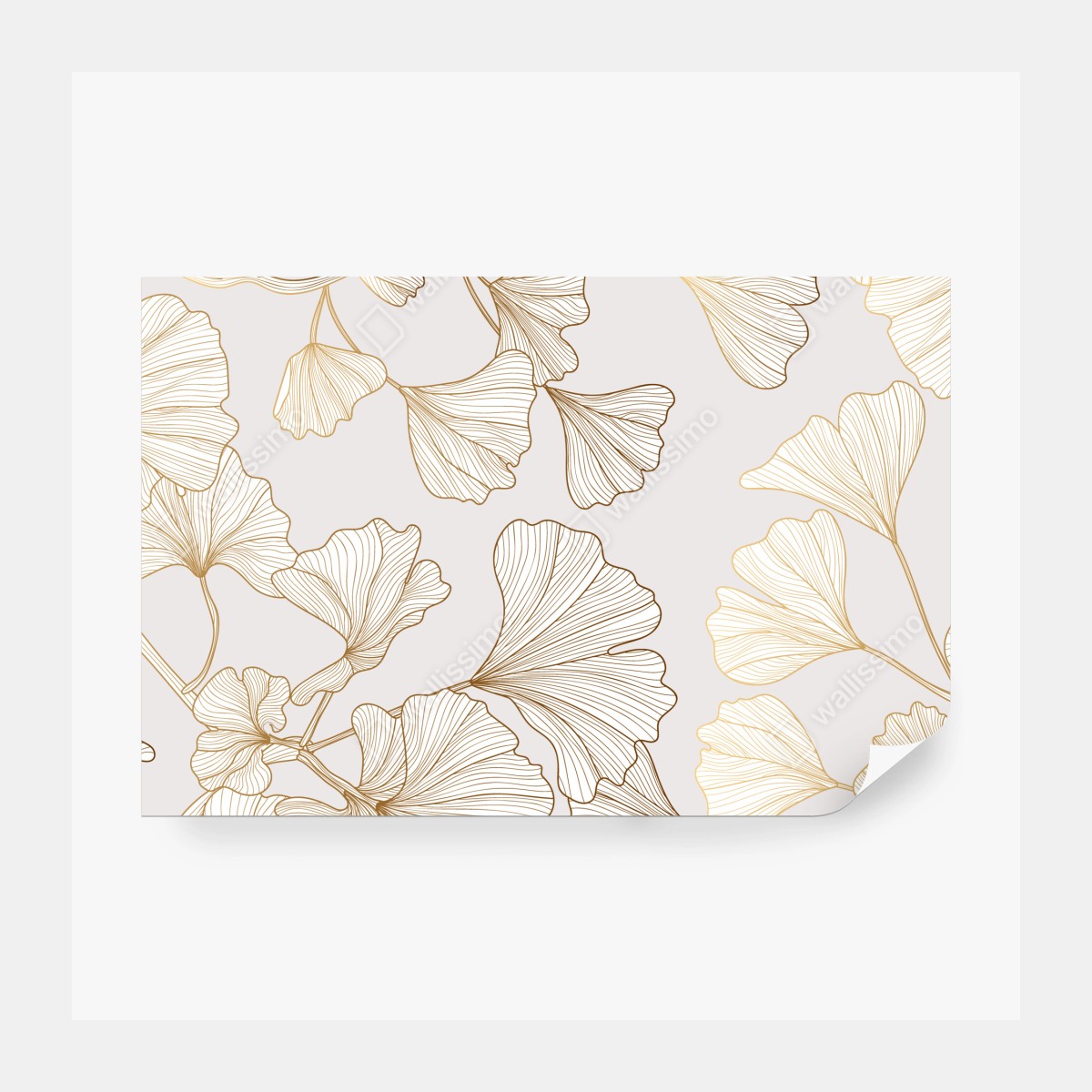 Fototapeta delikatny złoty wzór miłorzębu – Wallissimo® Fototapeta delikatny złoty wzór miłorzębu – Wallissimo®