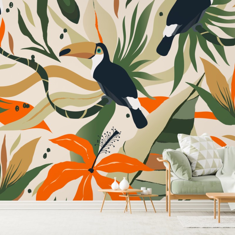 Fototapeta tropikalny motyw tukanów – Wallissimo® Fototapeta tropikalny motyw tukanów – Wallissimo®