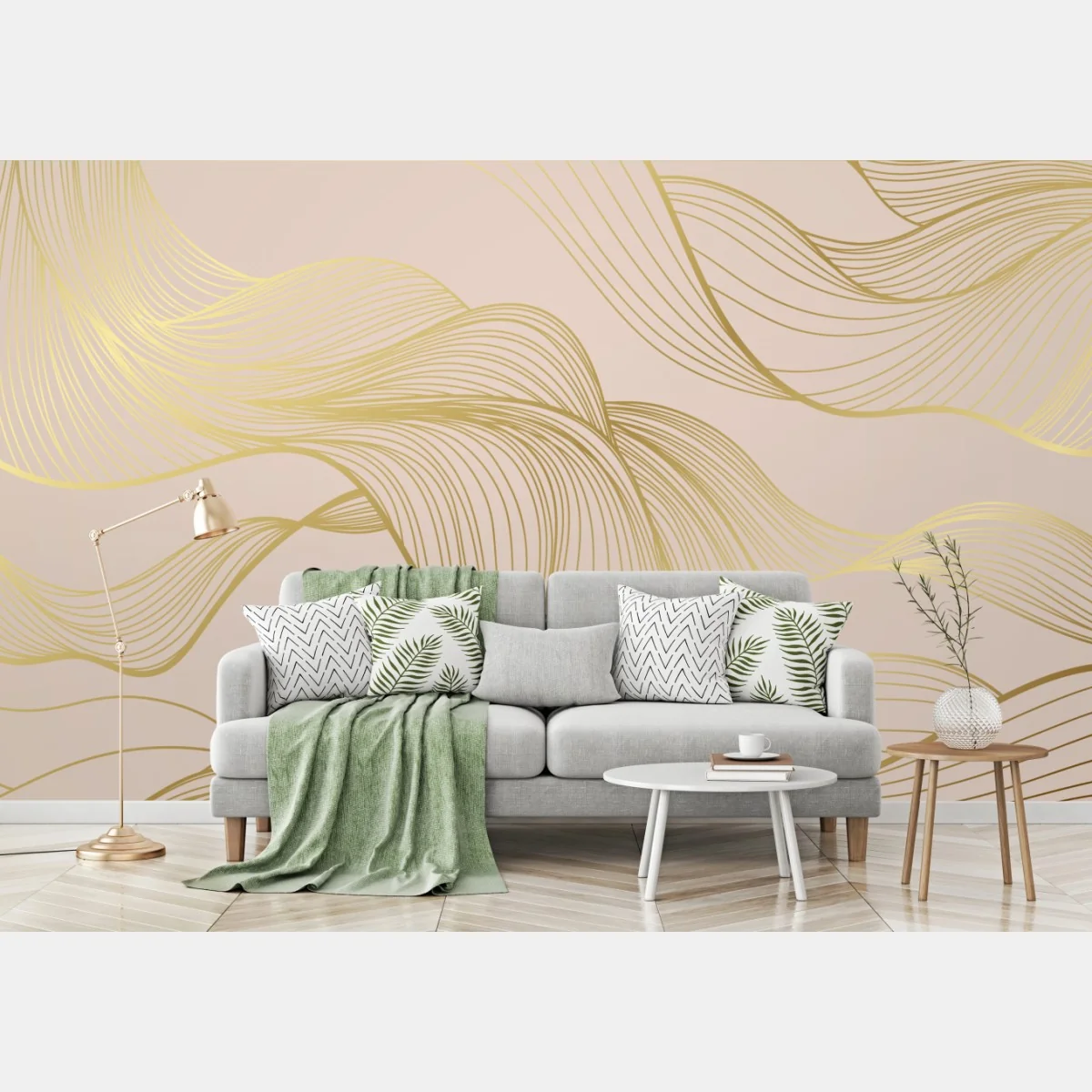 Fototapeta abstrakcyjny wzór złotych fal – Wallissimo® Fototapeta abstrakcyjny wzór złotych fal – Wallissimo®