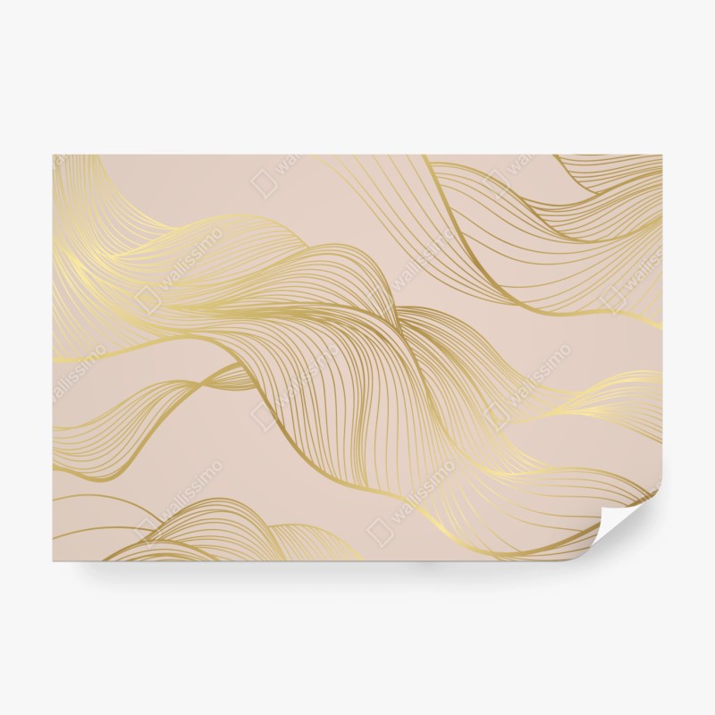 Fototapeta abstrakcyjny wzór złotych fal – Wallissimo® Fototapeta abstrakcyjny wzór złotych fal – Wallissimo®