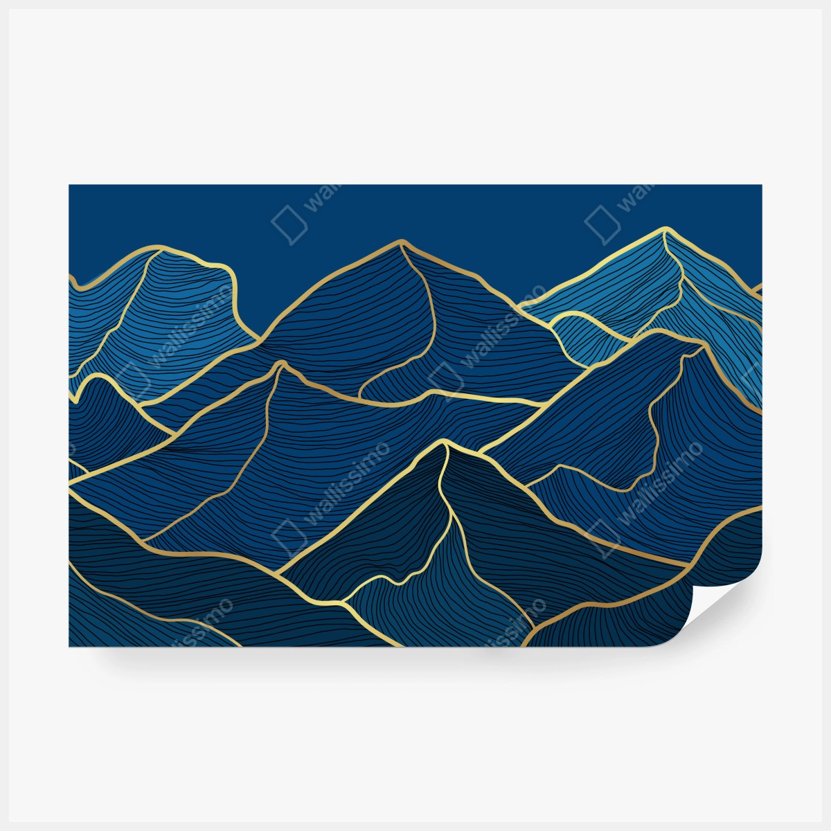 Fototapeta złote linie górskie na granatowym tle – Wallissimo® Fototapeta złote linie górskie na granatowym tle – Wallissimo®