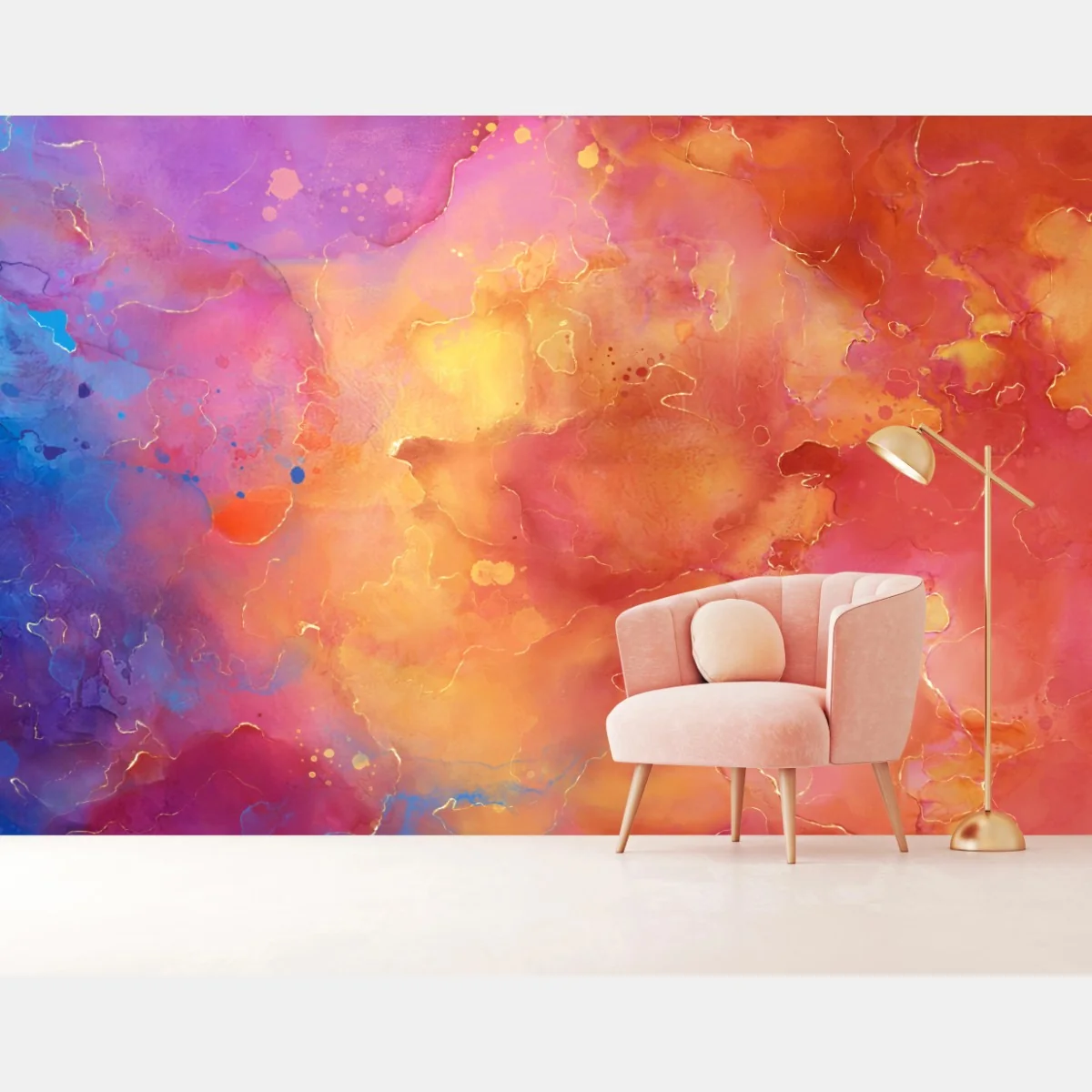 Fototapeta żywa akwarelowa abstrakcja w ciepłych barwach – Wallissimo® Fototapeta żywa akwarelowa abstrakcja w ciepłych barwach – Wallissimo®