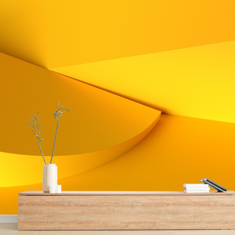 Fototapeta żółta geometryczna abstrakcja 3d – Wallissimo® Fototapeta żółta geometryczna abstrakcja 3d – Wallissimo®
