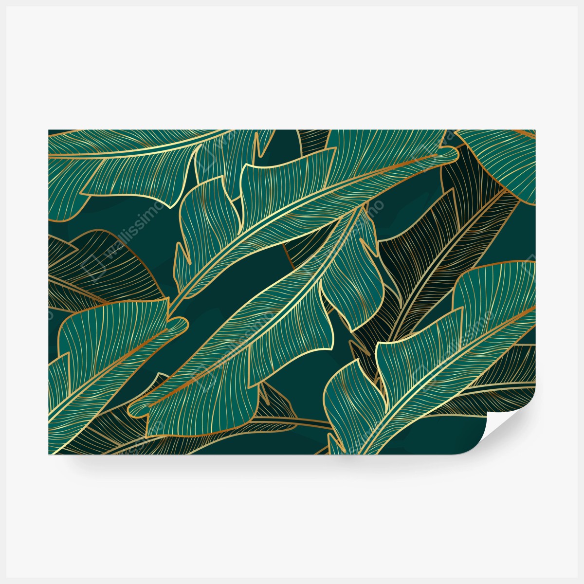 Fototapeta złote tropikalne liście bananowca – Wallissimo® Fototapeta złote tropikalne liście bananowca – Wallissimo®