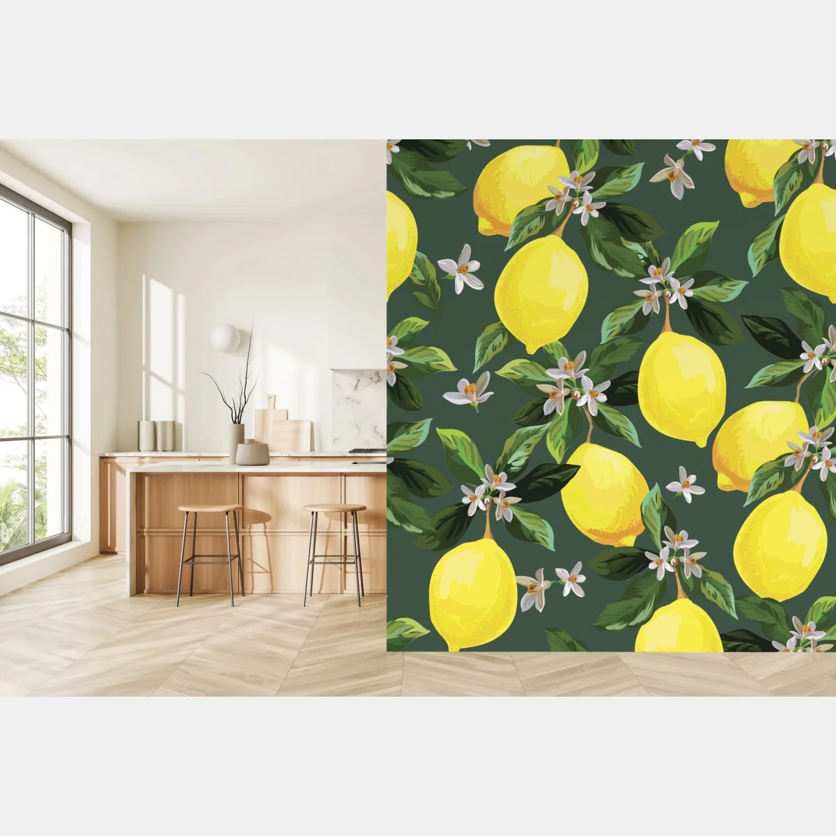 Fototapeta botaniczny wzór z cytrynami – Wallissimo®