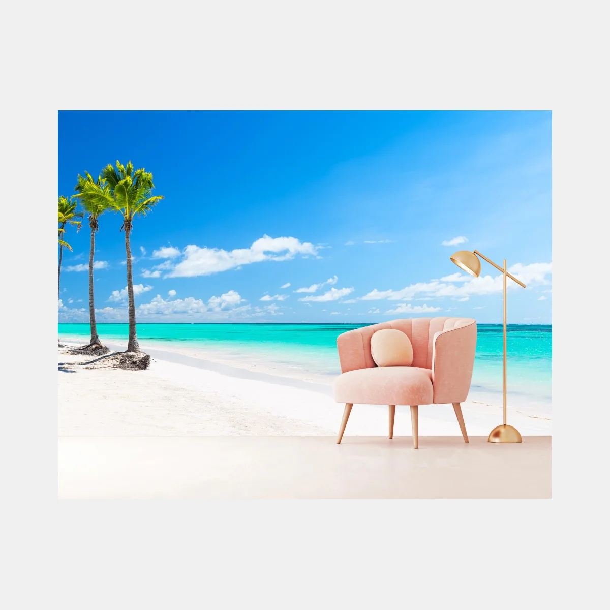 Fototapeta panorama tropikalnej plaży w Punta Cana – Wallissimo® Fototapeta panorama tropikalnej plaży w Punta Cana – Wallissimo®