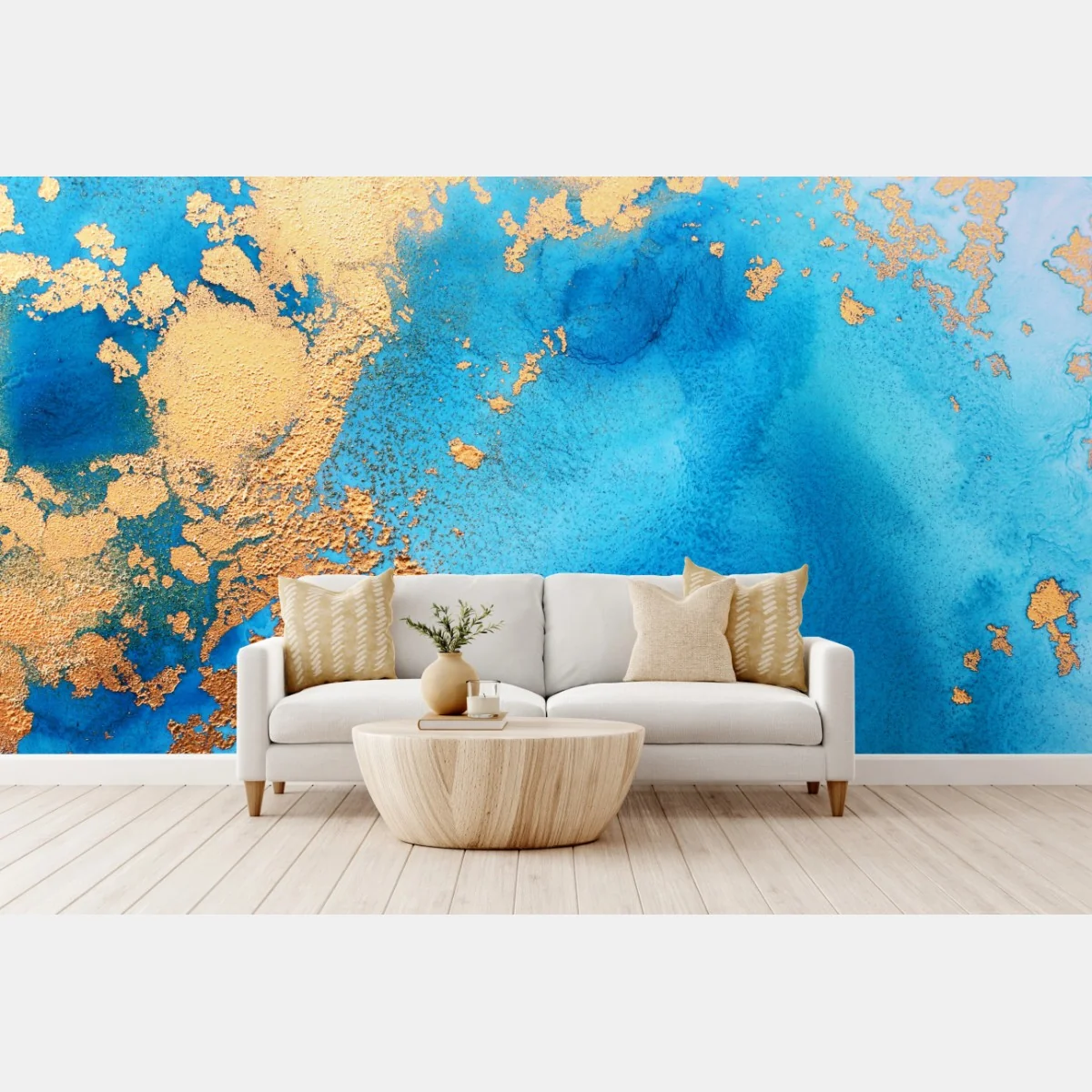 Fototapeta niebiesko-złota abstrakcyjna tekstura oceanu – Wallissimo® Fototapeta niebiesko-złota abstrakcyjna tekstura oceanu – Wallissimo®