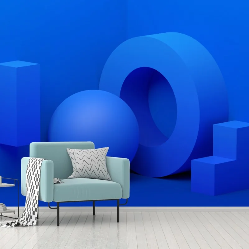 Fototapeta niebieska geometryczna kompozycja 3d – Wallissimo® Fototapeta niebieska geometryczna kompozycja 3d – Wallissimo®