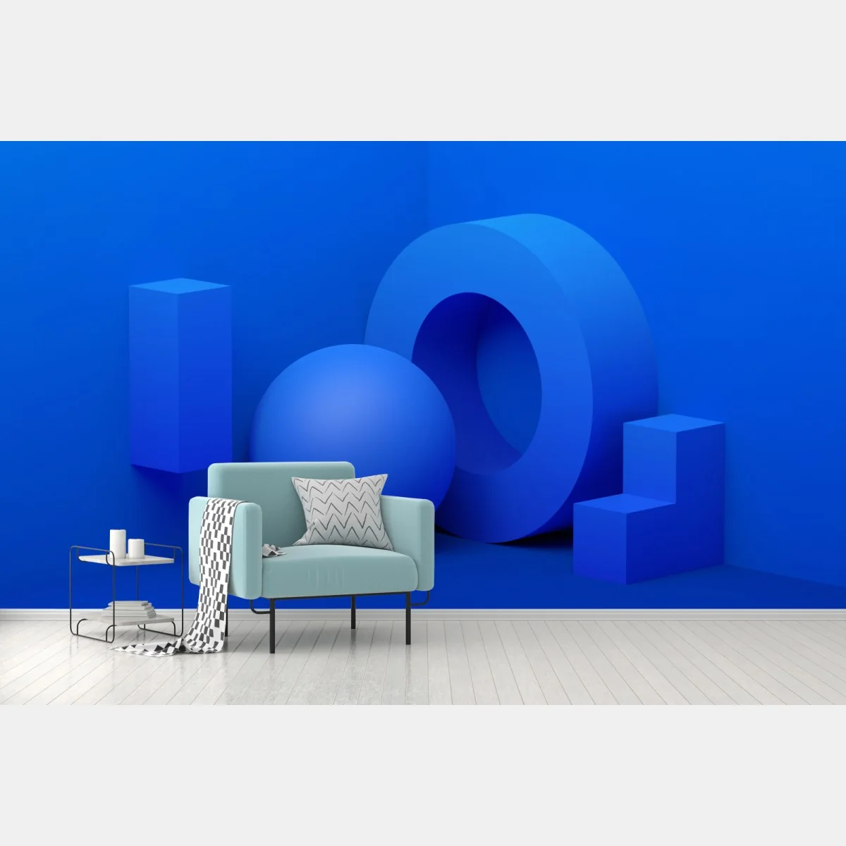 Fototapeta niebieska geometryczna kompozycja 3d – Wallissimo® Fototapeta niebieska geometryczna kompozycja 3d – Wallissimo®