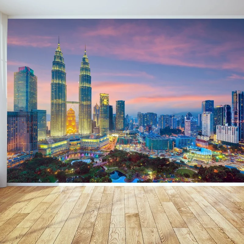Fototapeta Kuala Lumpur panorama o zmierzchu – Wallissimo® Fototapeta Kuala Lumpur panorama o zmierzchu – Wallissimo®