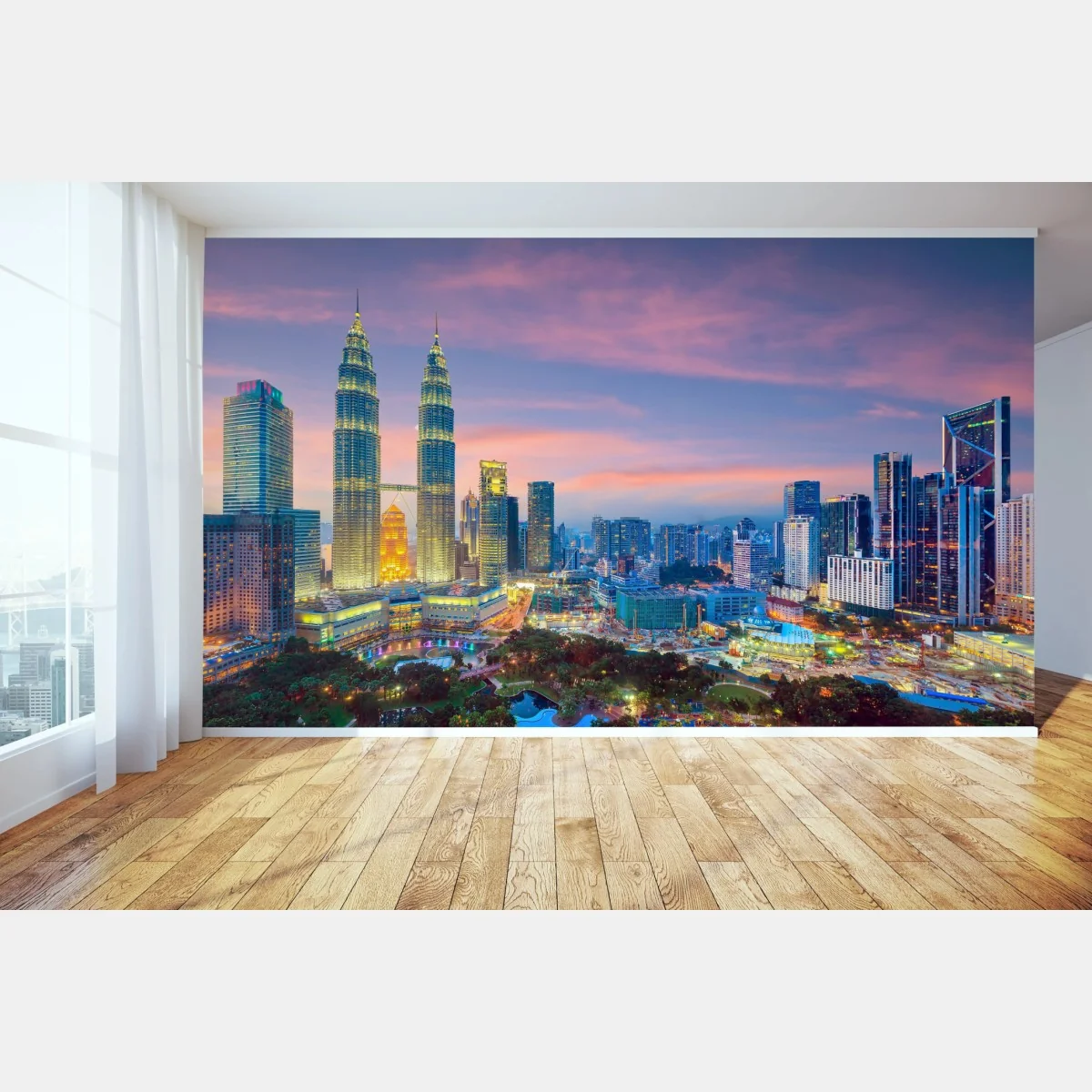 Fototapeta Kuala Lumpur panorama o zmierzchu – Wallissimo® Fototapeta Kuala Lumpur panorama o zmierzchu – Wallissimo®