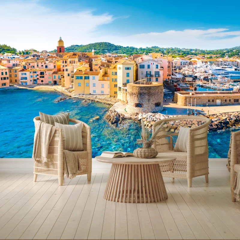 Fototapeta słoneczny port śródziemnomorski – Wallissimo® Fototapeta słoneczny port śródziemnomorski – Wallissimo®