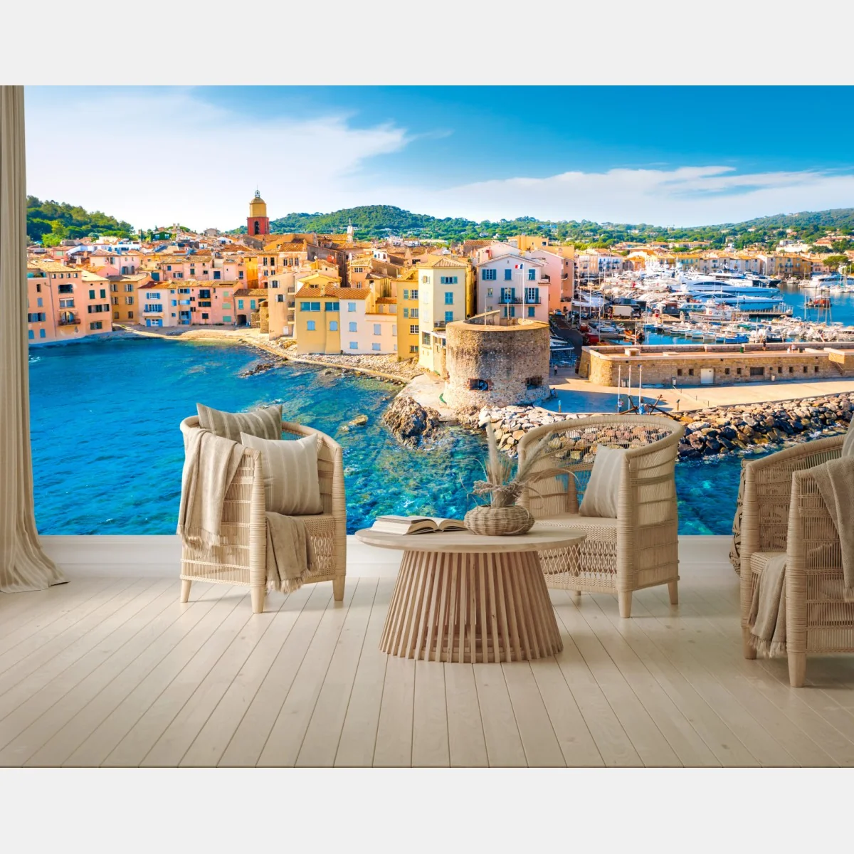 Fototapeta słoneczny port śródziemnomorski – Wallissimo® Fototapeta słoneczny port śródziemnomorski – Wallissimo®