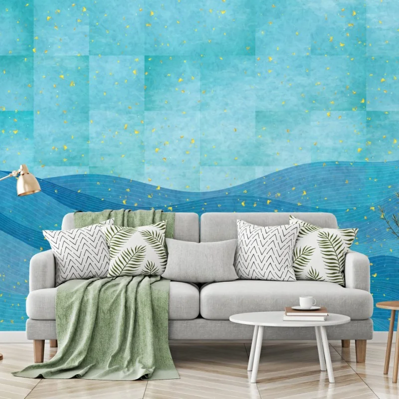 Fototapeta turkusowe fale abstrakcyjna kompozycja – Wallissimo® Fototapeta turkusowe fale abstrakcyjna kompozycja – Wallissimo®