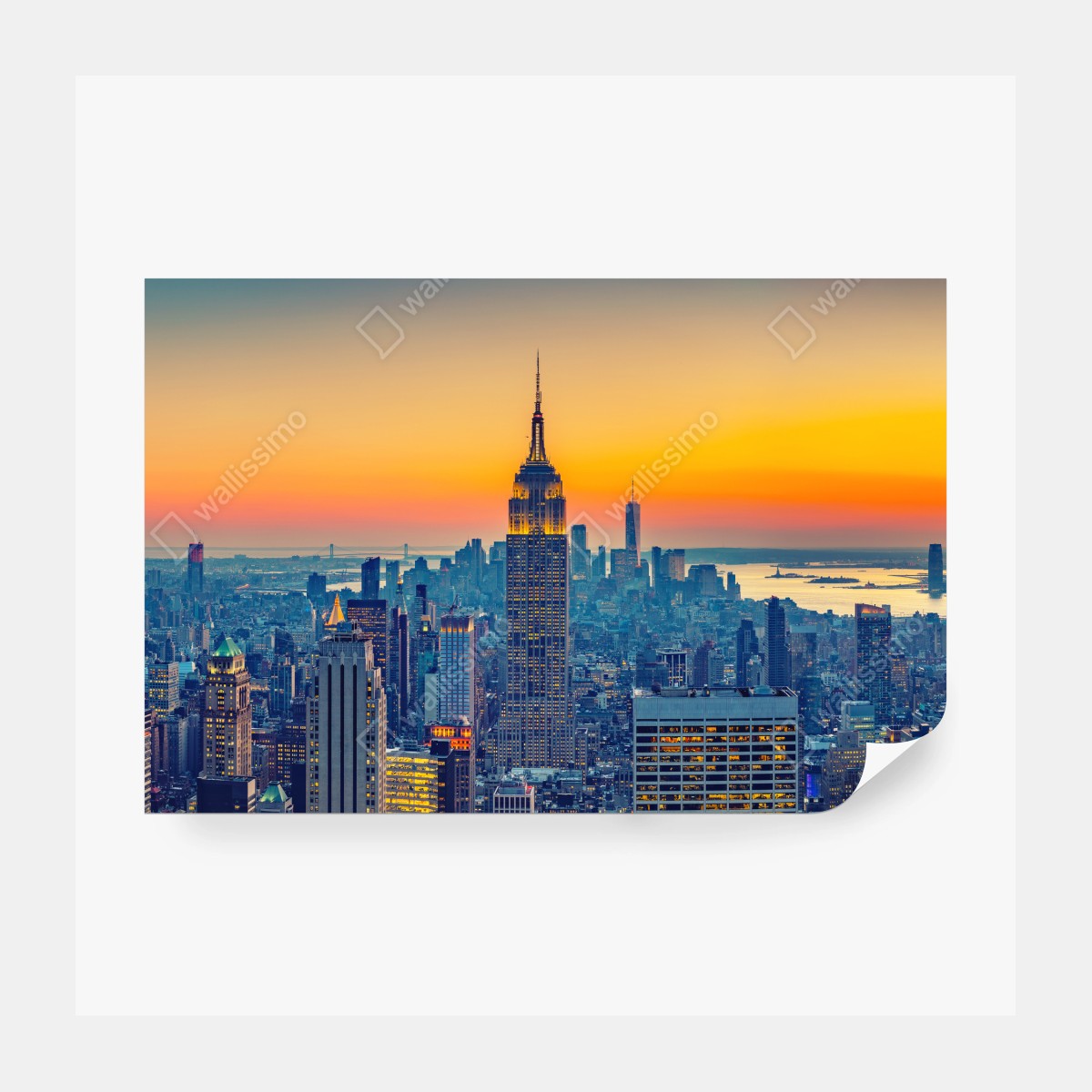 Fototapeta zachód słońca nad Nowym Jorkiem – Wallissimo® Fototapeta zachód słońca nad Nowym Jorkiem – Wallissimo®
