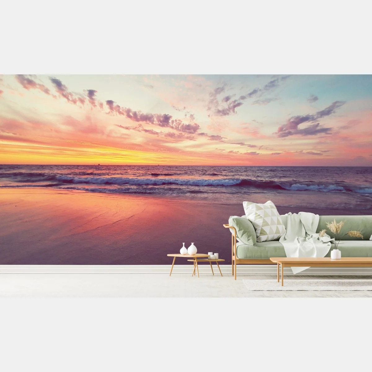 Fototapeta pastelowy zachód słońca nad spokojnym morzem – Wallissimo® Fototapeta pastelowy zachód słońca nad spokojnym morzem – Wallissimo®