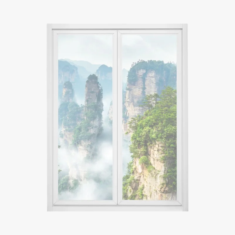 Naklejka na okno mglisty poranek nad Lacu Roșu – Wallissimo®