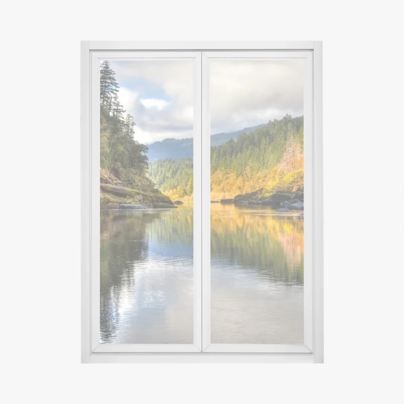 Naklejka na okno mglisty poranek nad Lacu Roșu – Wallissimo®