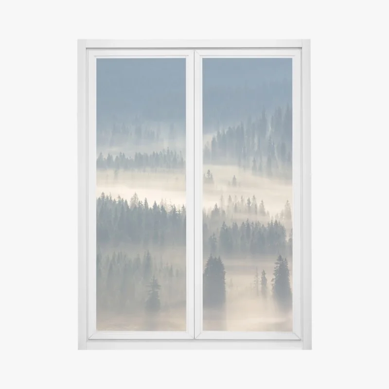 Naklejka na okno spiralne schody w monochromie – Wallissimo®