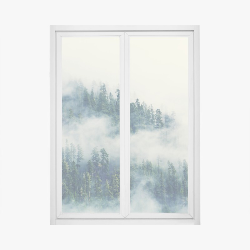 Naklejka na okno luksusowa niebiesko-złota abstrakcja fluidalna – Wallissimo®