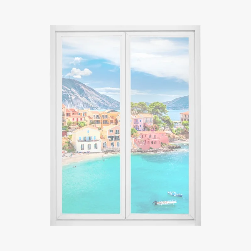 Naklejka na okno delikatny koralowy wzór kwiatowy – Wallissimo®