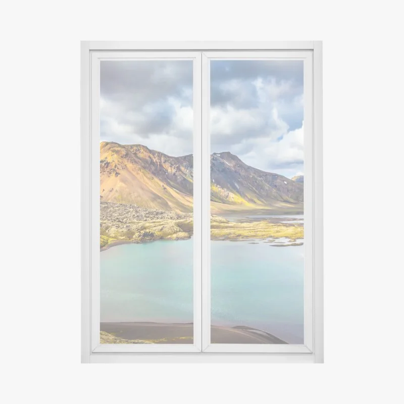 Naklejka na okno złote płynne linie abstrakcyjny wzór – Wallissimo®