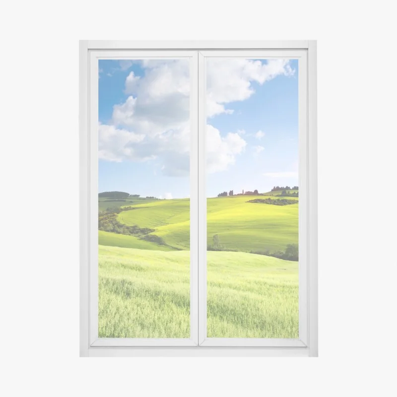 Naklejka na okno spokojna zielona łąka – Wallissimo®