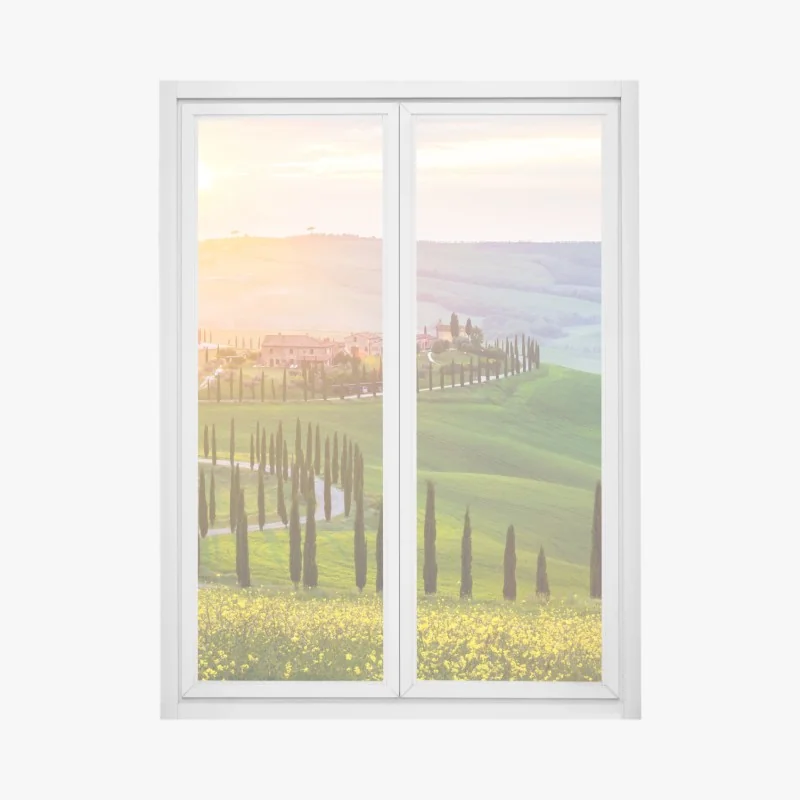 Naklejka na okno minimalistyczna fasada z geometrycznym wzorem – Wallissimo®