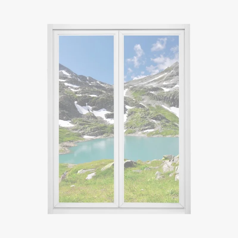 Naklejka na okno Haifoss wodospad o zachodzie słońca – Wallissimo®