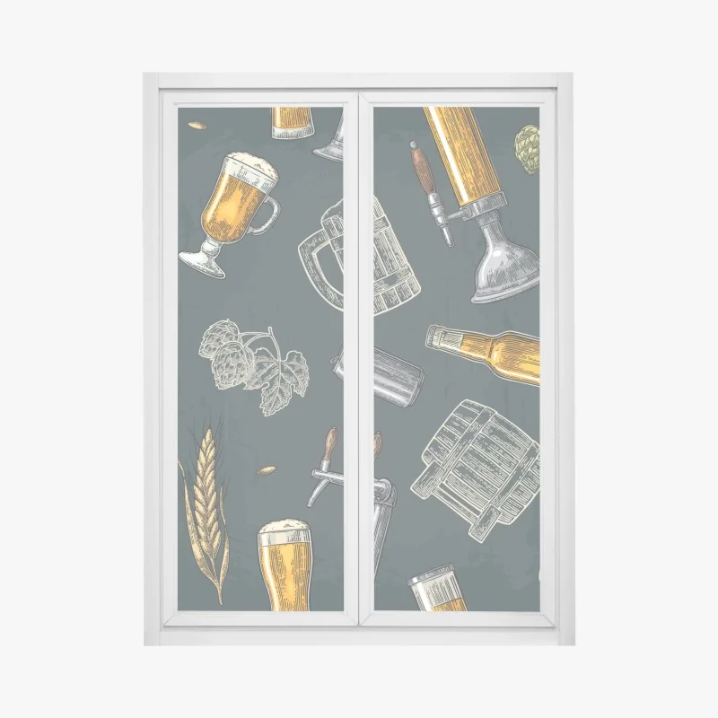 Naklejka na okno słoneczny widok na Oia, Santorini – Wallissimo®